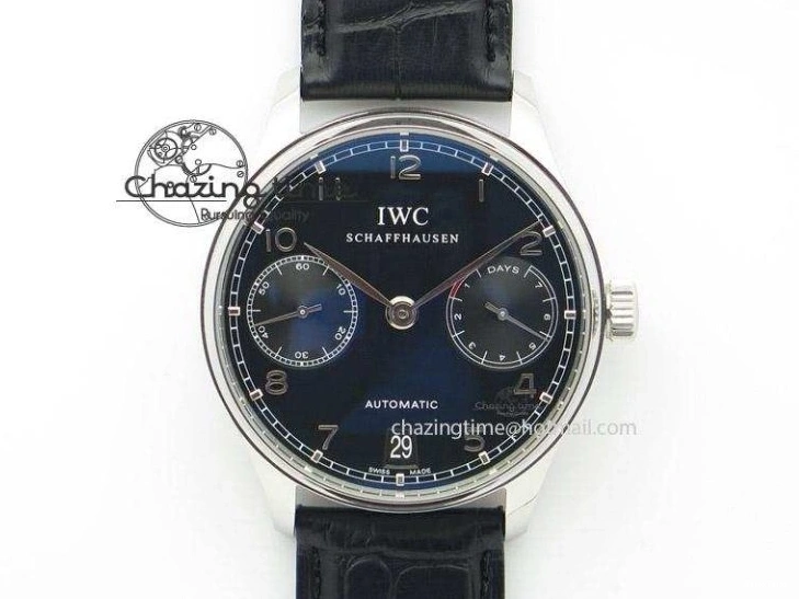 MIROTIME 0331 Sustainable Portuguese IW5444 SS White Dial RG Numbers On Brown Leather Strap A 7256